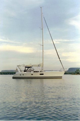 Sailboat at anchor