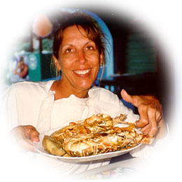Chef serving lobster